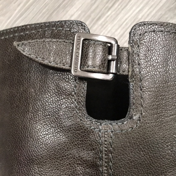 Vince Camuto Gray Burnished Leather Gettila Tall Round Toe Boots size 7.5 - Picture 3 of 8